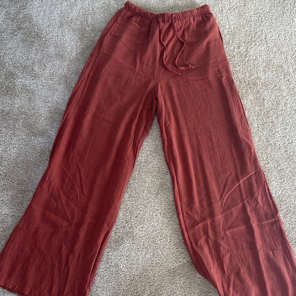 Rust Red Wide-Leg Pants - Picture 4 of 4